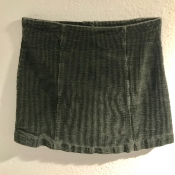 Olive corduroy button-up skirt - Picture 2 of 2