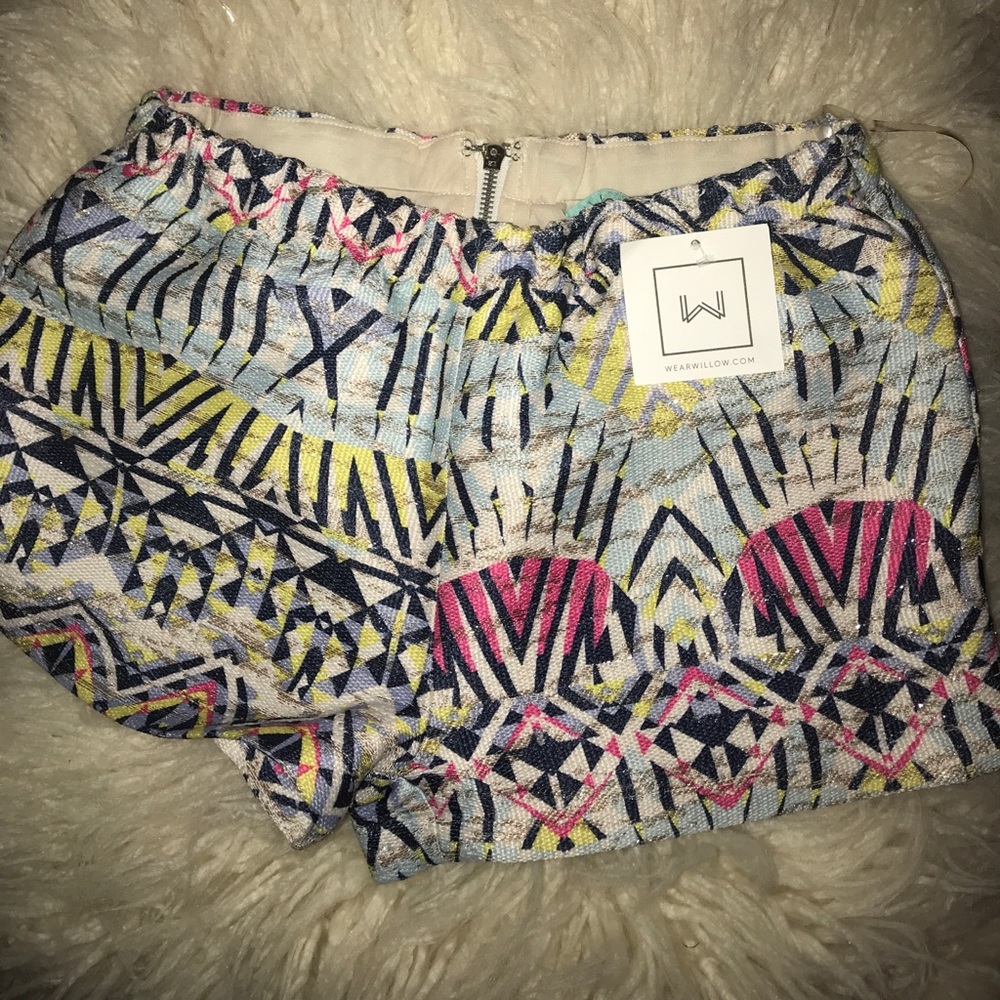 Metallic Geometric Colorful High Shorts