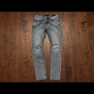 Pacsun skinny denim with knee distressing