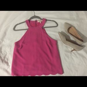 Pink business casual top