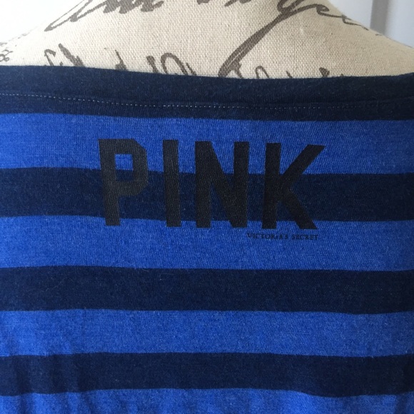 PINK Victoria's Secret Crop Top Small Blue Black - Picture 6 of 8