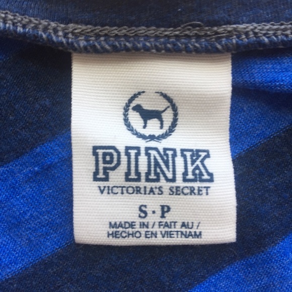 PINK Victoria's Secret Crop Top Small Blue Black - Picture 7 of 8