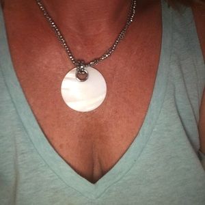 Cookie Lee silver with white shell necklace