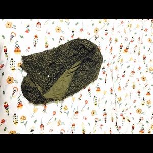 Zara Khaki Leopard Big Scarf/Wrap