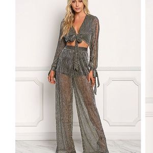 Gold metallic two piece set