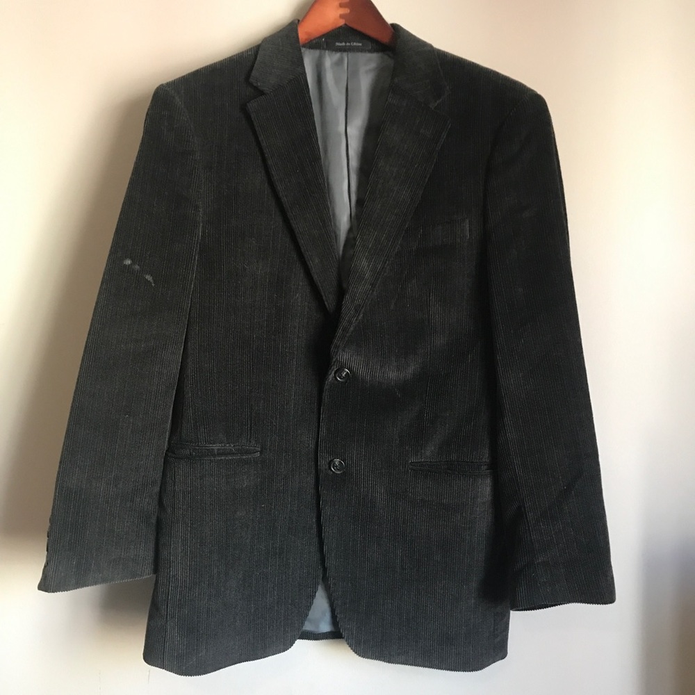 Black Corduroy Chaps Blazer