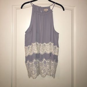 Grey Lace Loft Top