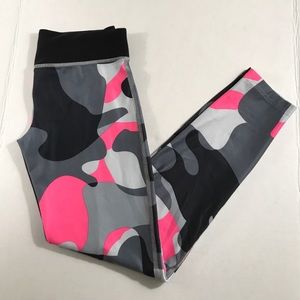 Nike Pink and Gray Camouflage Leggings
