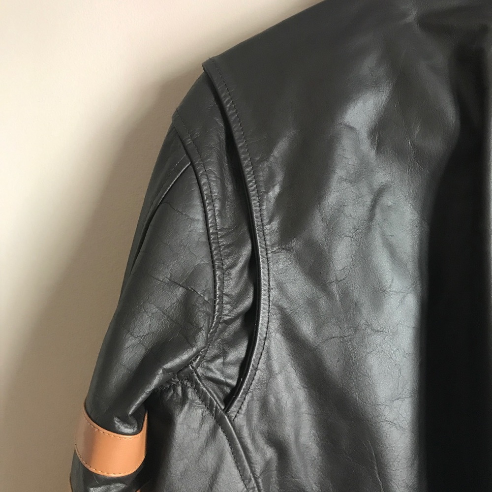 Black and Brown Leather Jacket - Picture 5 of 6