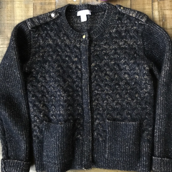 nwot intropia mohair-blend metallic knit cardigan - Picture 5 of 8