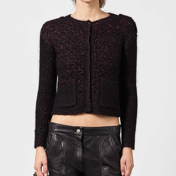 nwot intropia mohair-blend metallic knit cardigan - Picture 2 of 8