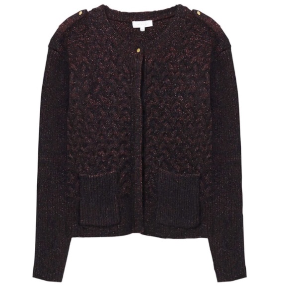 nwot intropia mohair-blend metallic knit cardigan - Picture 4 of 8