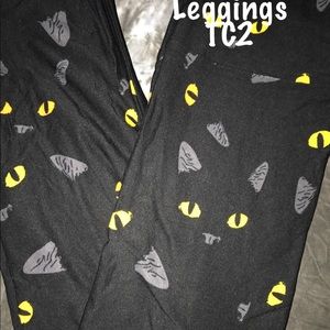 NWT LuLaRoe TC2 Halloween Black Cat Leggings
