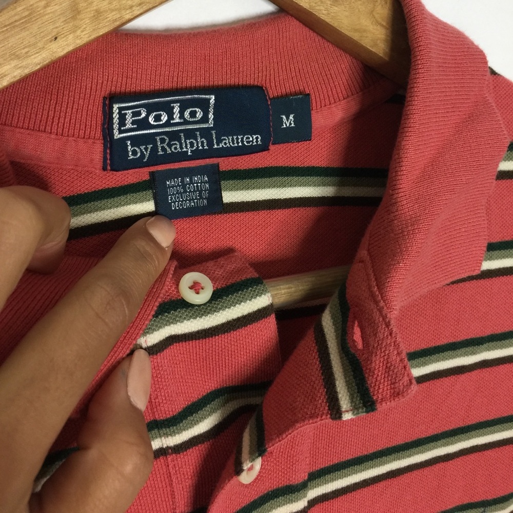 🙋🏼‍♂️POLO 🚨 striped shirt size M orange - Picture 4 of 4