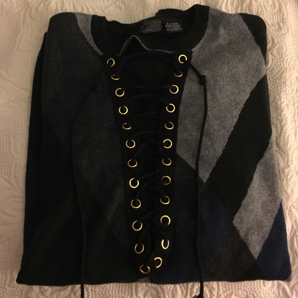 LF Lace Up Sweater