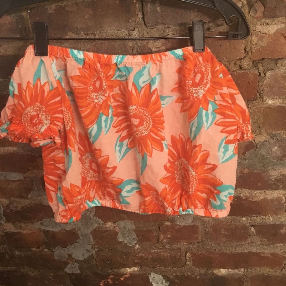 Aerie Floral Off the Shoulder Crop Top