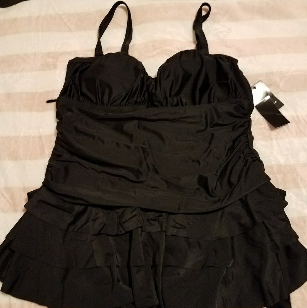 Torrid Black skirted bathing suit
