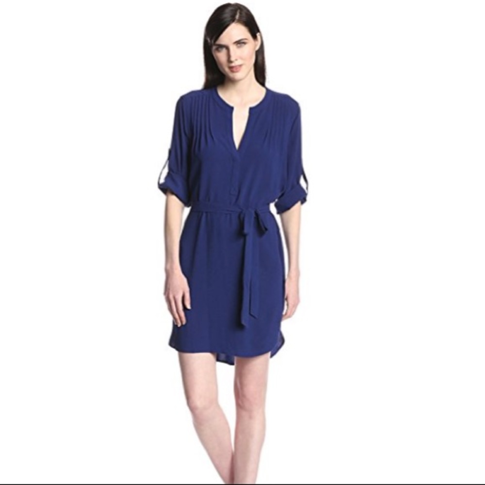 BCBGMAXAZRIA Tesa Long Sleeve Pintuck Shift Dress