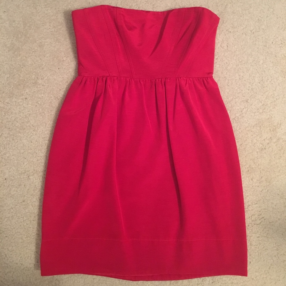 Shoshanna strapless red mini cocktail dress
