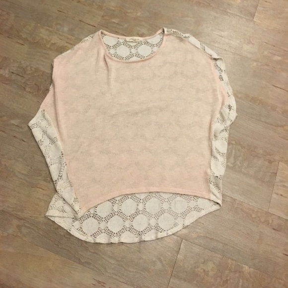Painted threads peach and white crochet sweater - Picture 2 of 3