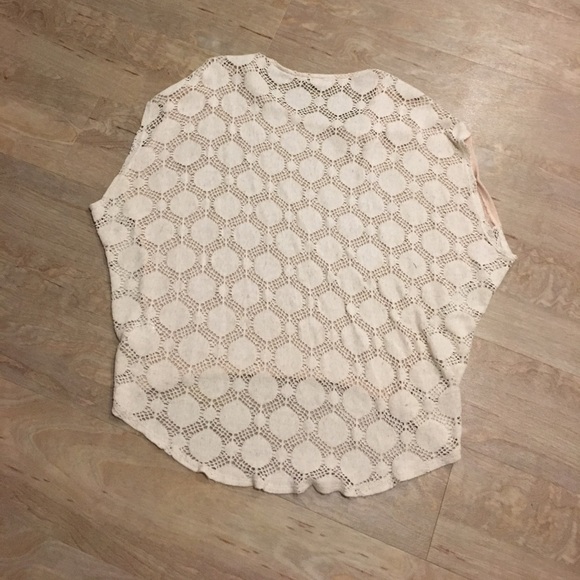 Painted threads peach and white crochet sweater - Picture 3 of 3