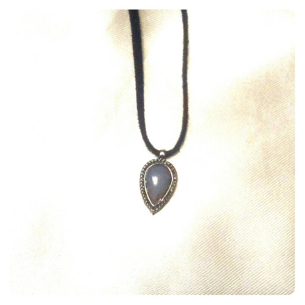 Grey silver necklace