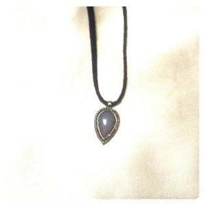 Grey silver necklace