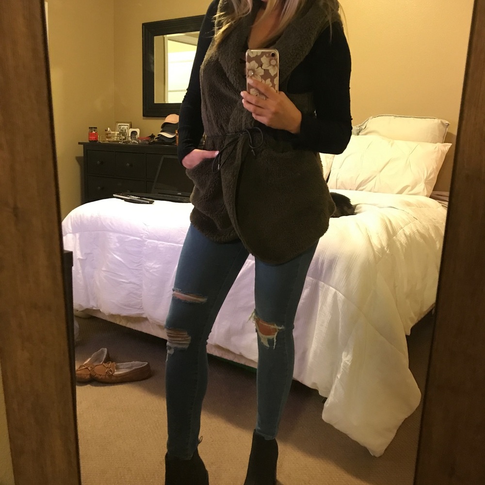 Olive green vest