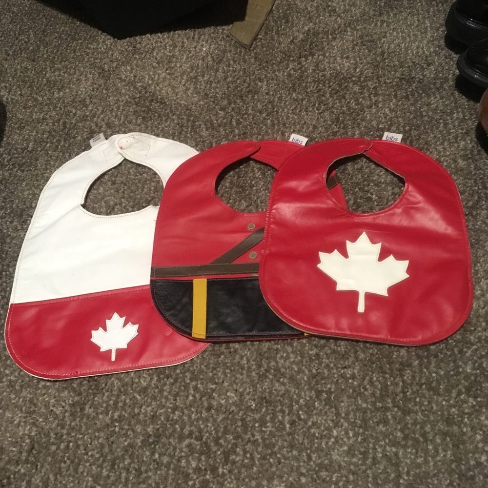 Mally Canadian leather baby bibs lot