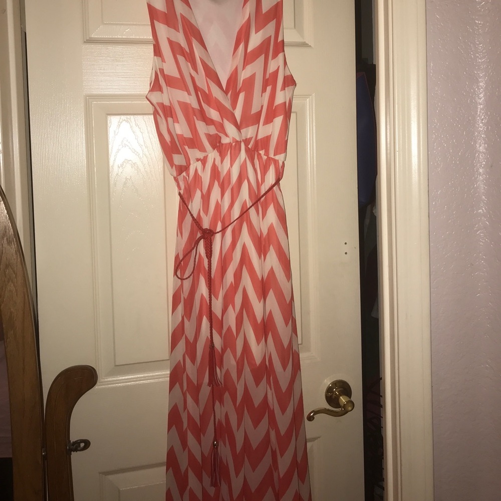 Chevron print maxi dress