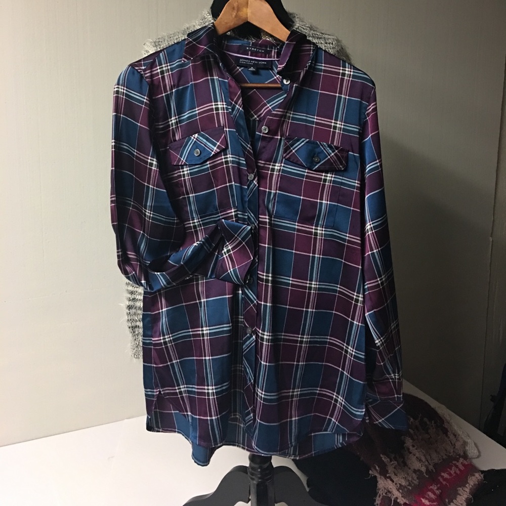 Jones of New York- Signature teal and burgundy