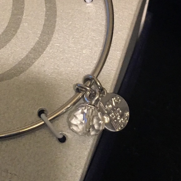 STAINLESS/SILVER P Angel Charm bangle bracelet - Picture 6 of 8