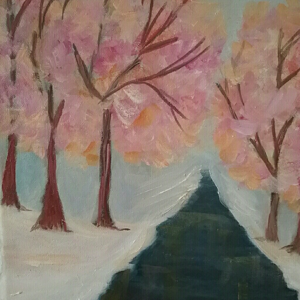 Never ending lake oil painting
