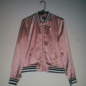 Silky pink bomber jacket