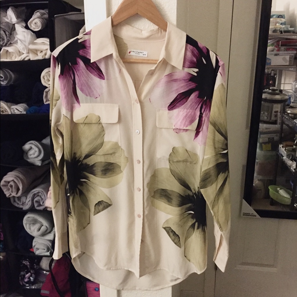 Equipment Floral Silk Blouse XS