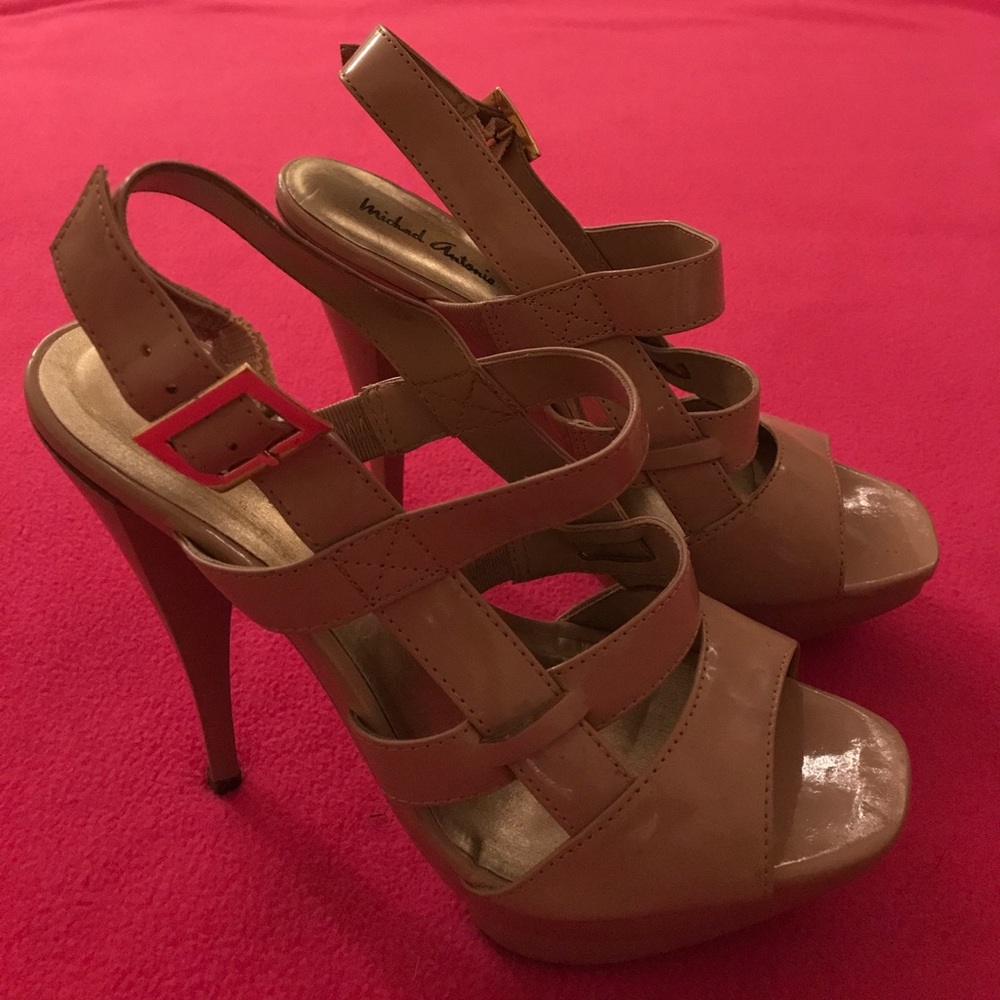 Nude Patent Heels