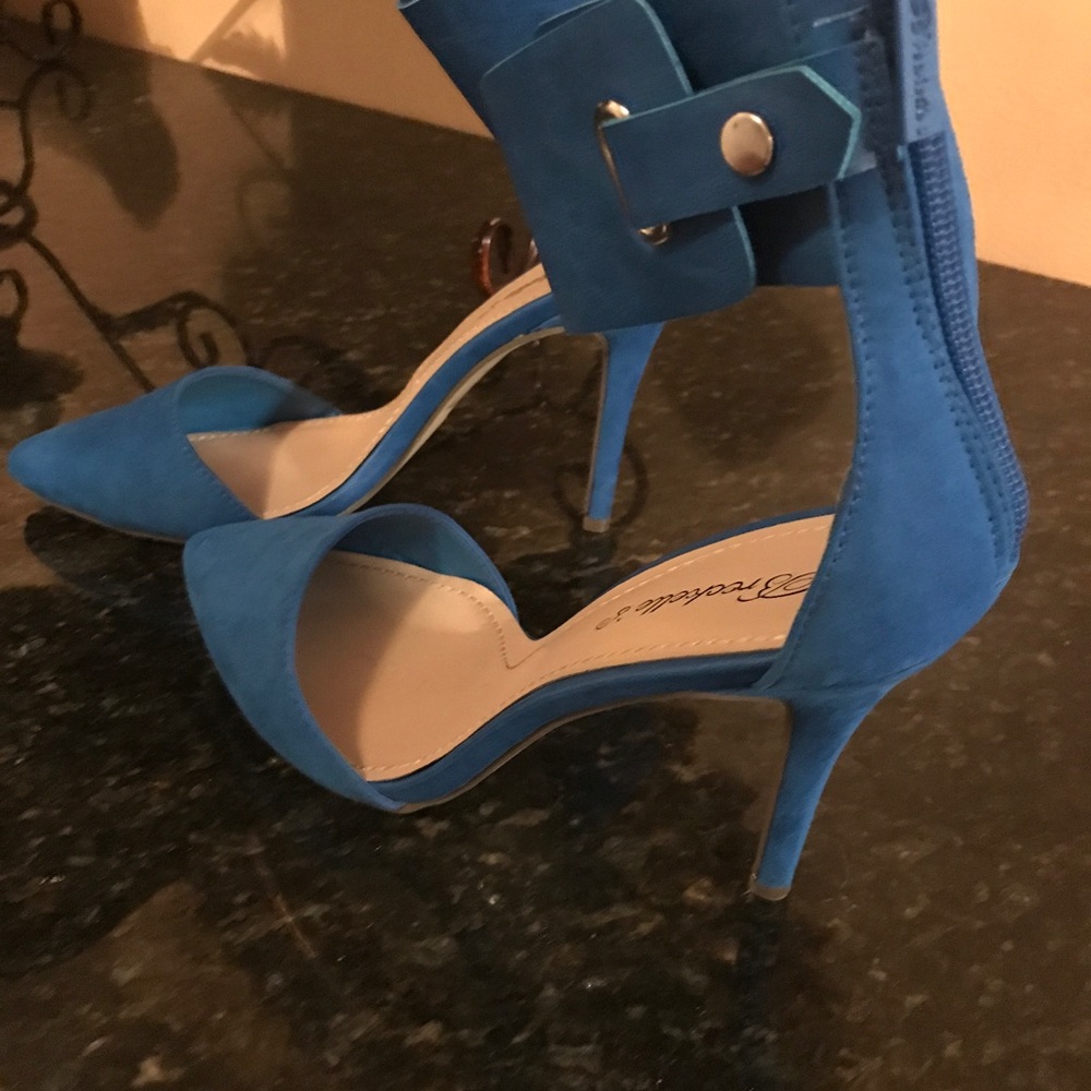 Blue heels size 8 worn once