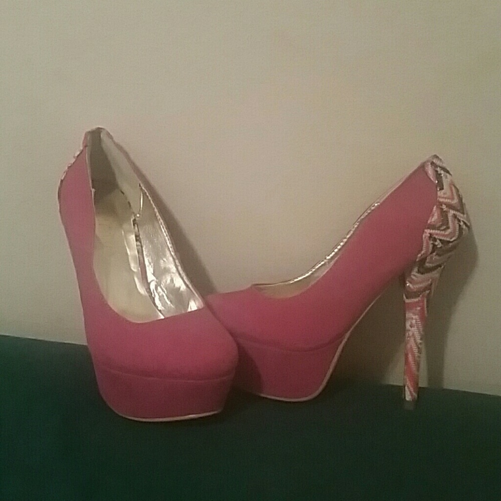 Pink Pattern Heels
