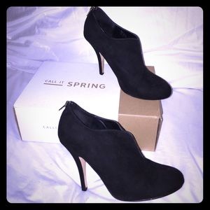 Bootie Heels with Gold zipper