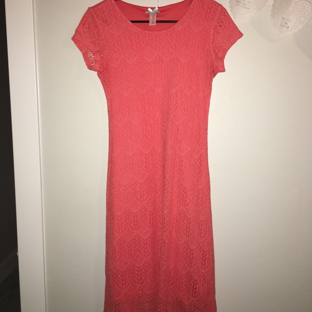 DownEast Coral Crochet Dress size 6