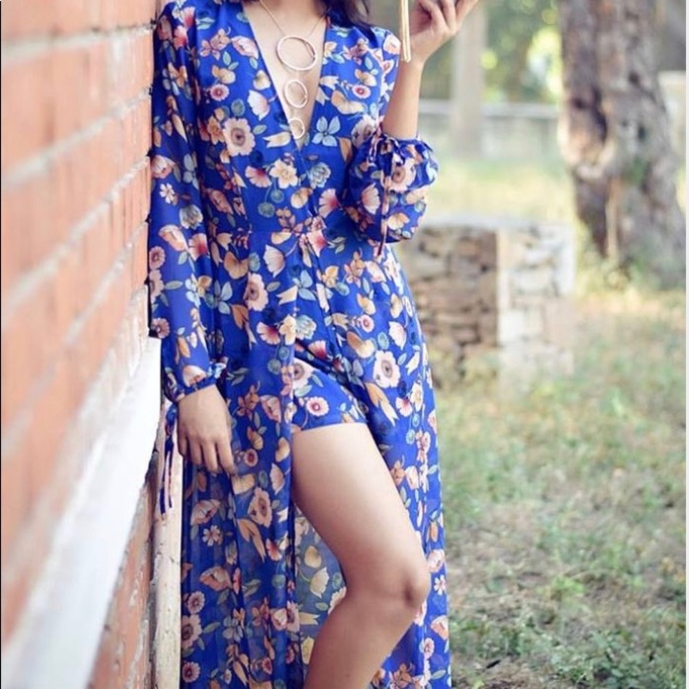Floral Print Maxi Romper