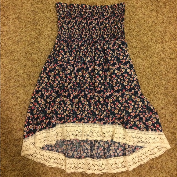NWOT High-Low Lace Lined Floral Dress - Picture 2 of 6