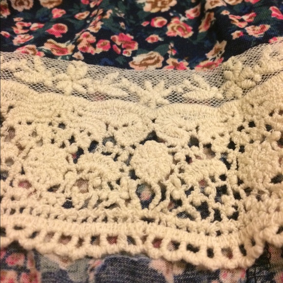 NWOT High-Low Lace Lined Floral Dress - Picture 5 of 6