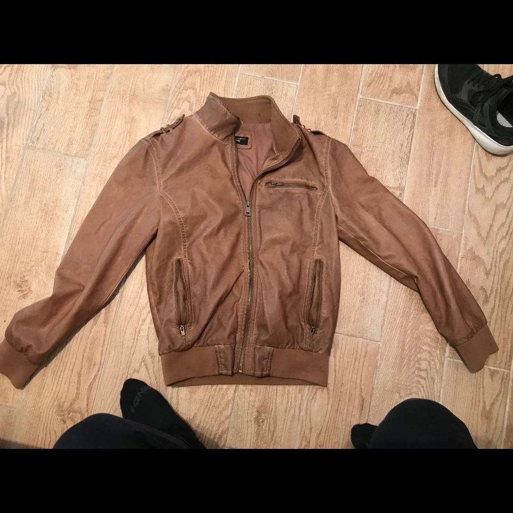 Brown leather jacket