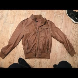 Brown leather jacket