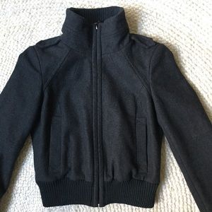 ZARA charcoal grey wool coat bomber jacket ❄️