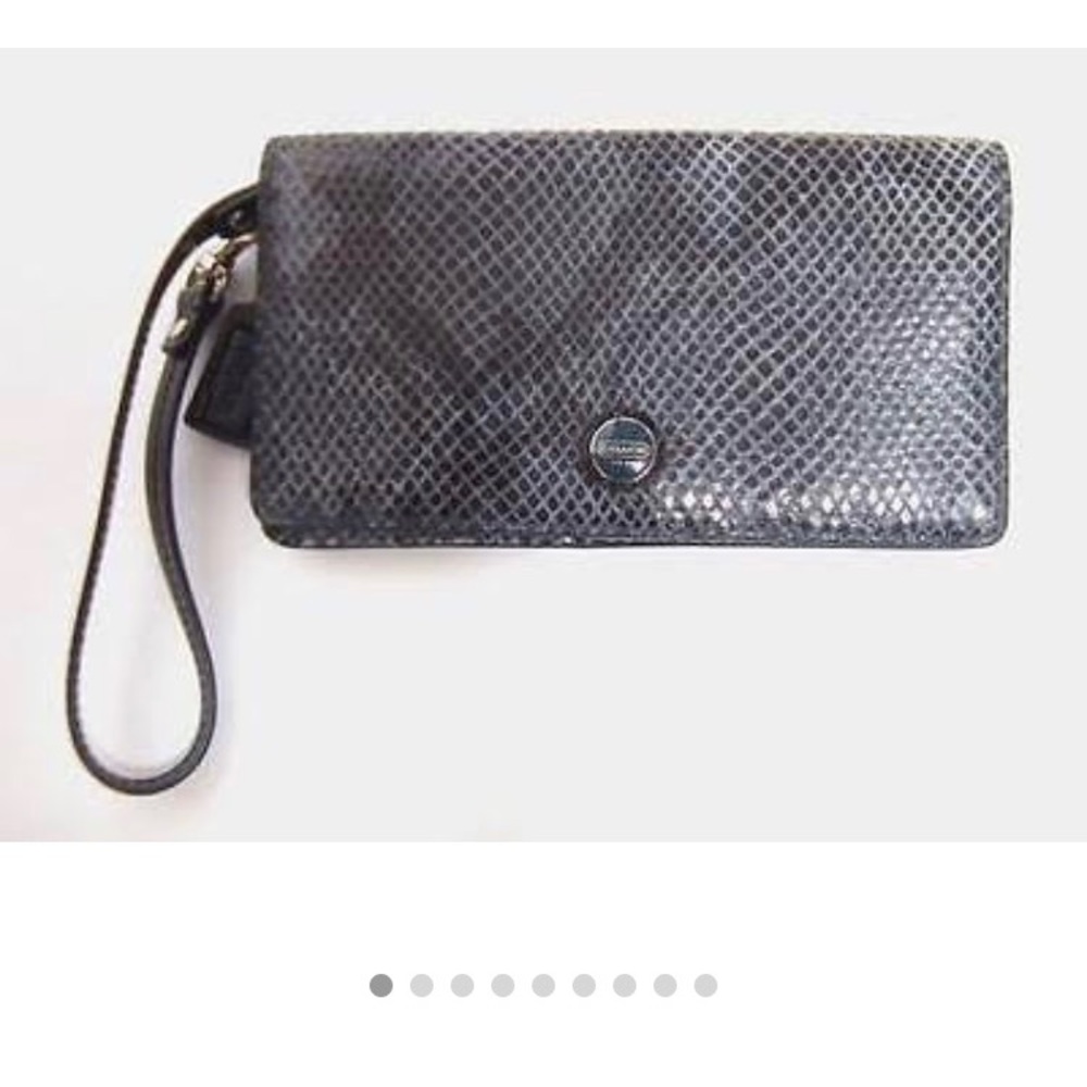 Authentic Navy Blue Coach Wristlet