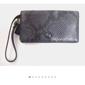 Authentic Navy Blue Coach Wristlet