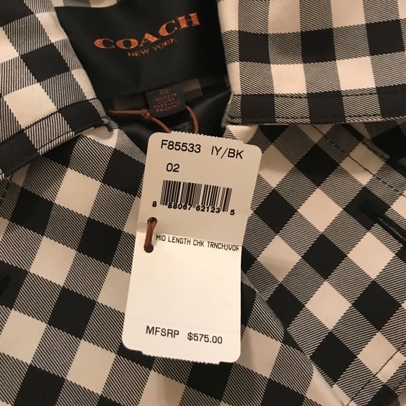 Black and white checkered coach trenchcoat - Picture 4 of 4