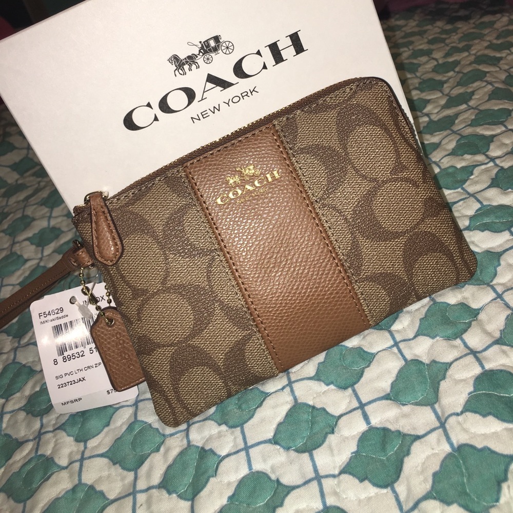 Brand new coach leather wristlet
